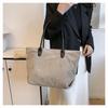 Korean Style Large Capacity Corduroy Tote - Autumn/Winter Fashion Commuter Shoulder Bag