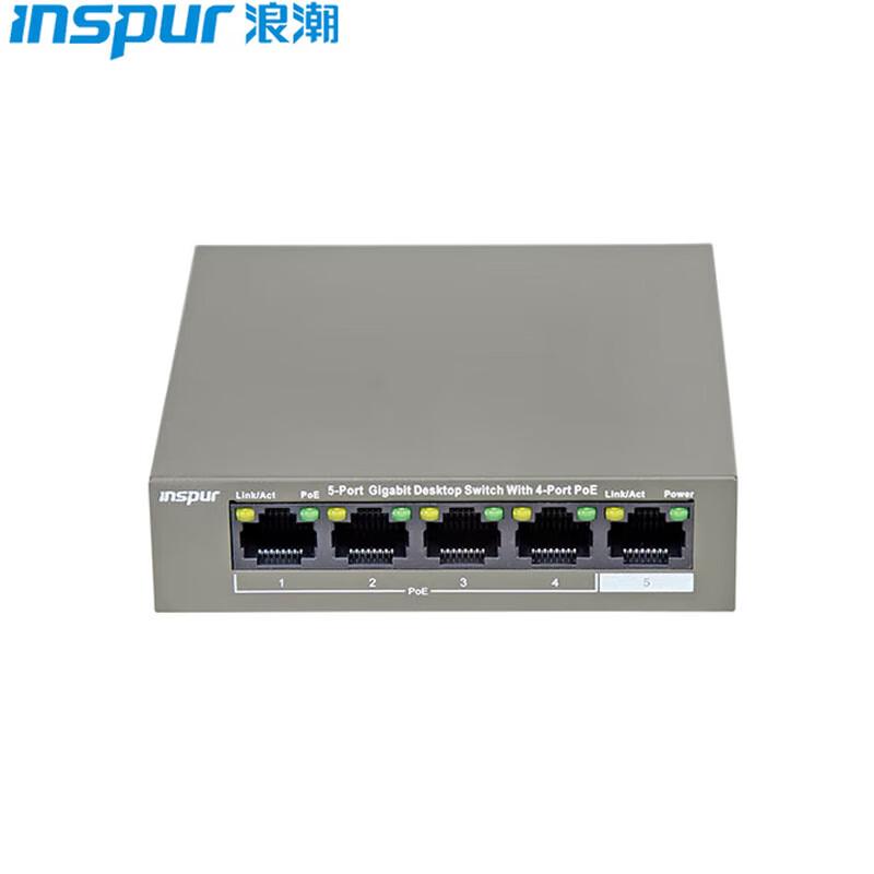 

Inspur S1300-5T-PS Desktop 4-Port PoE+ Gigabit Unmanaged Switch