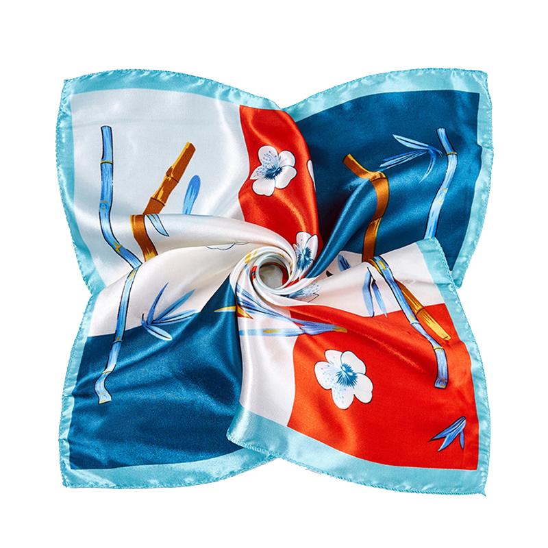 1 Peça Bandana Comissários de Bordo 50x50CM Moda Poliéster Elegante Lenços Quadrados Hijab Femininos