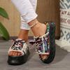 New Plus Size Platform Slippers 2024 Hot Ladies Shoes Peep Toe Women's Slippers Fashion Round Toe Lacing Casual Slippers Women
