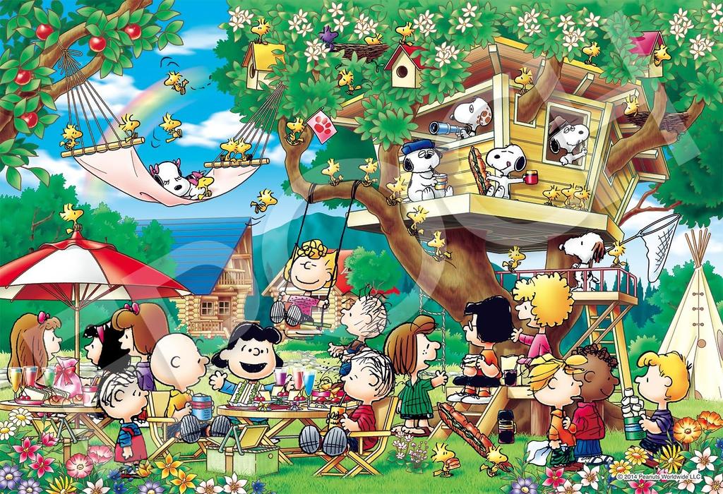 Epoch Jigsaw Puzzle PEANUTS Treehouse with and Score Ticket 300-Piece (26x38cm) 28-034s Glue, Spatula,