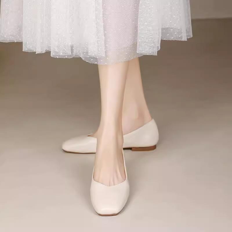 Lan Cabinet grandma shoes women's flat bottom spring and summer 2025 new shallow single shoes Doudou shoes gentle wind not tired feet women's shoes