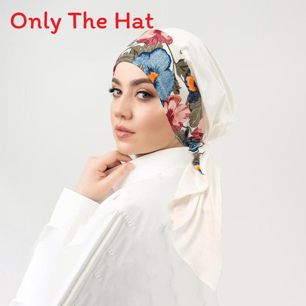 Ladies Fashion Headscarf With Floral Patchwork And Curved Design For Casual Wear
