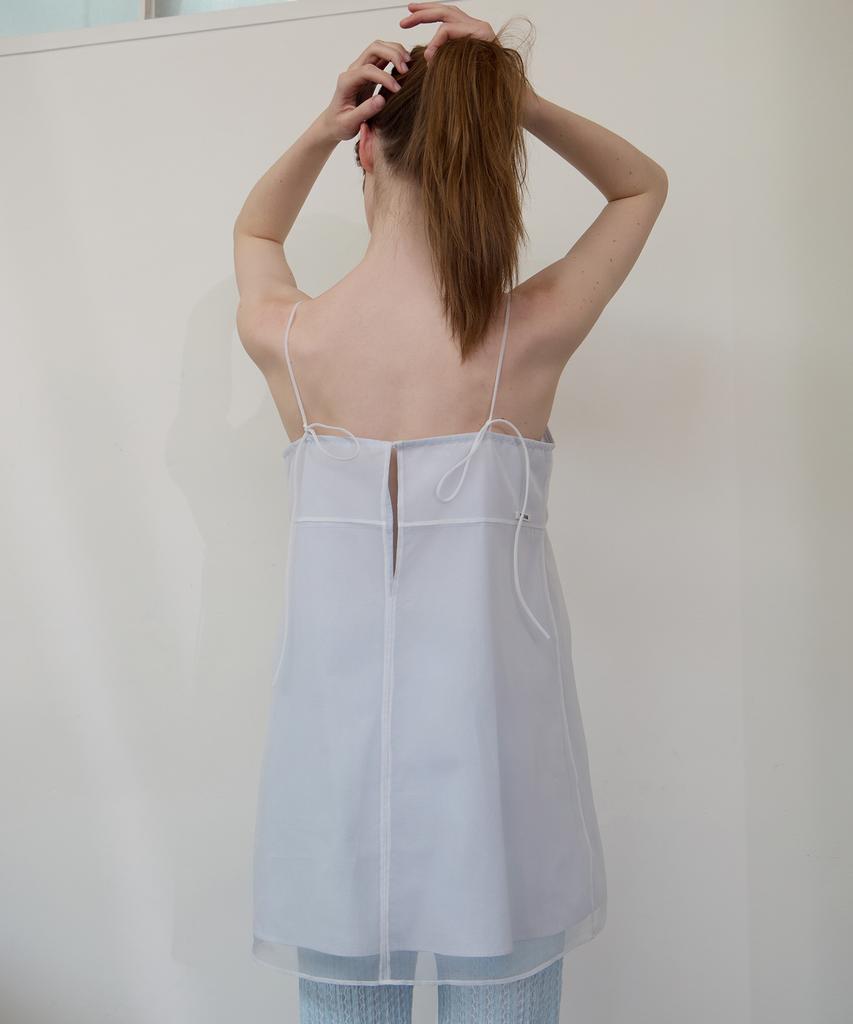 Leuba Layered Sheer Slip Dress - Powder Blue