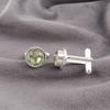 Round Green Amethyst Gemstone 925 Sterling Silver Jewelry Handcrafted Cufflinks CL-3-15