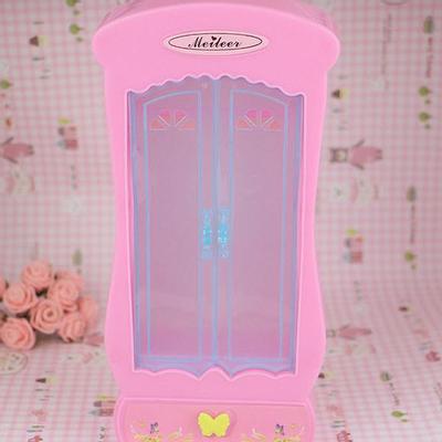 1/6 Dollhouse Furniture Mini Toy Wardrobe Closet for Barbie Dolls Dollhouse Children Kids Baby Girl's Cute Xmas Gift