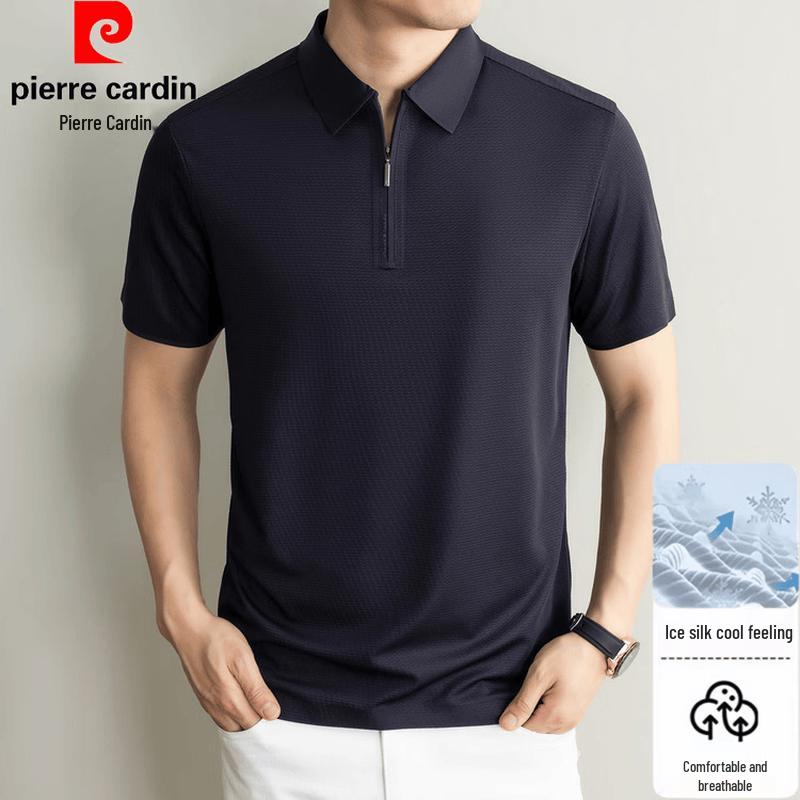 Pierre Cardin Men s Summer Old Money Style Business Casual Zip Polo Shirt 52