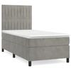 Vidaxl Letto Continentale Con Materasso, Grigio Chiaro, Velluto, 80X200 Cm