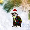 Acrylic Black Cat Christmas Tree Pendant Cute Christmas Tree Decoration Ornament   Christmas
