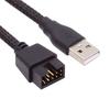 U2-076 Jeden USB 2.0 samec typ A na základní desku 9pinový 10pinový samec header kabel s opletením 20cm