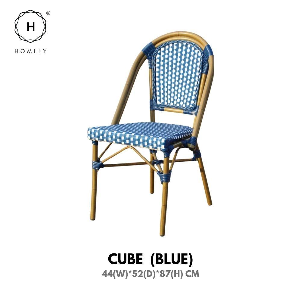 Homlly Francois French Rattan Outdoor Bistro Dining Patio Balcony Chair (X2PCS)