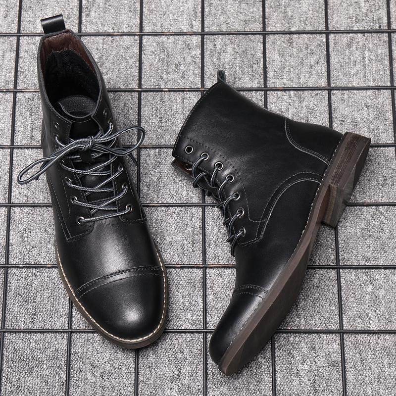 Fashion Classic Retro Men Ankle Boots High Quality Italian Luxury Shoes Designers High-top Non-Slip Outdoor Leather Men Motorcycle Boots