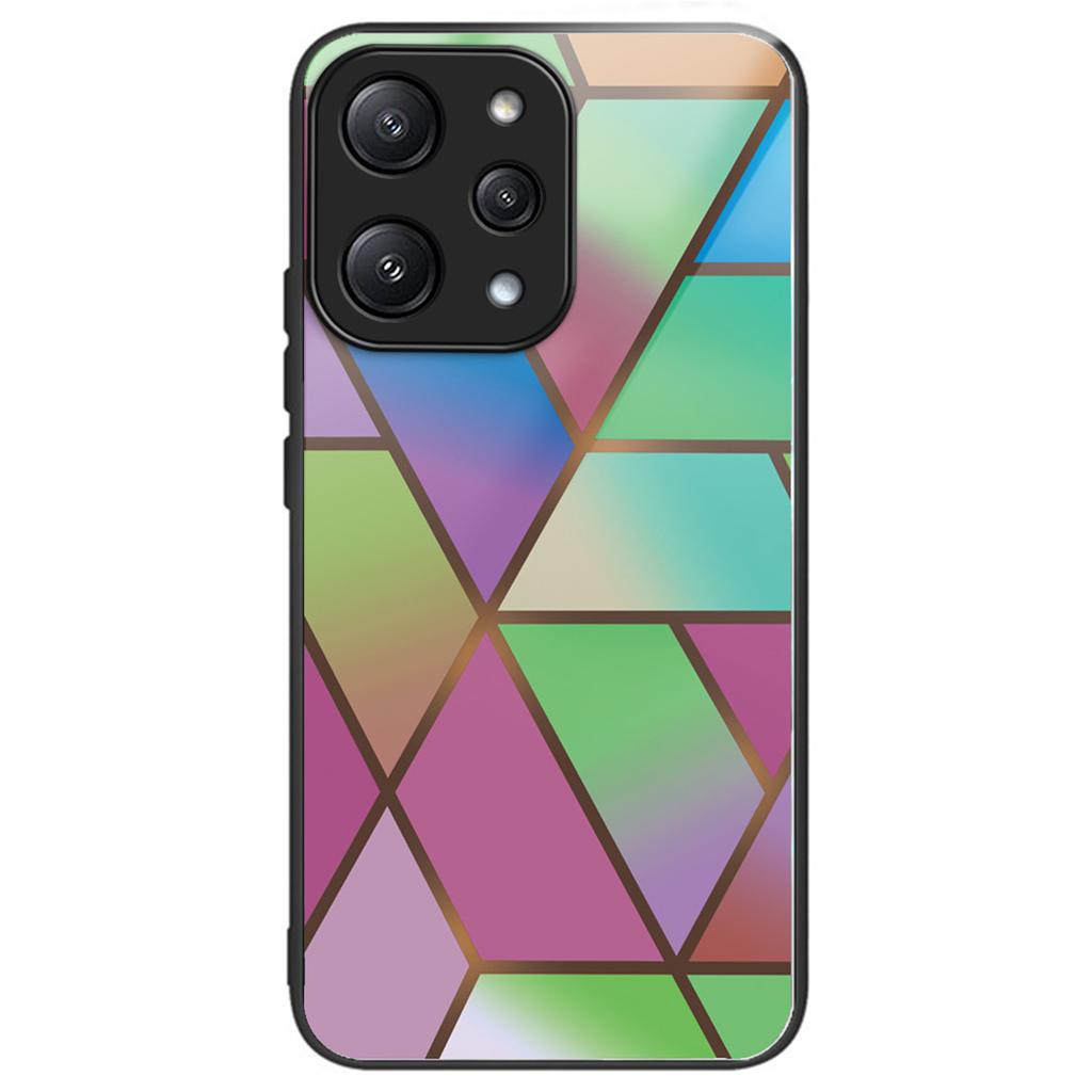 For Xiaomi Redmi 12 5G (Global)/Poco M6 Pro 5G Phone Case Marble Pattern Tempered Glass Back Cover
