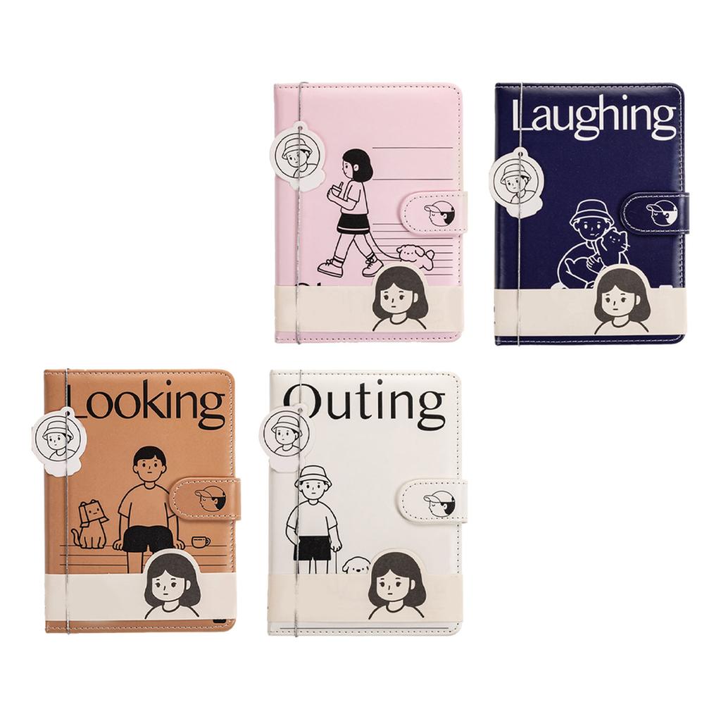 Caiet cu cataramă magnetică Jurnal de album de desene animate cu husă din piele PU pentru femei și fete dimensiune A5