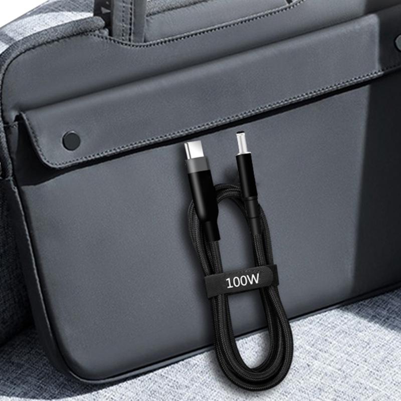 Fast Charging Laptop Power Cord USB C To DC5.5x2.1mm 20V PD100W for Notebooks Power Supply Charging Cable Braided Wire