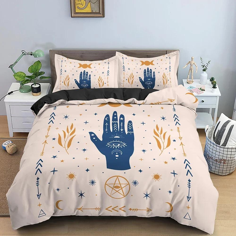 Gesture Pattern Duvet Cover Set Buddhism Style Bedding Set Twin Full Queen Size Comforter Cover Bed Set With Pillowcase