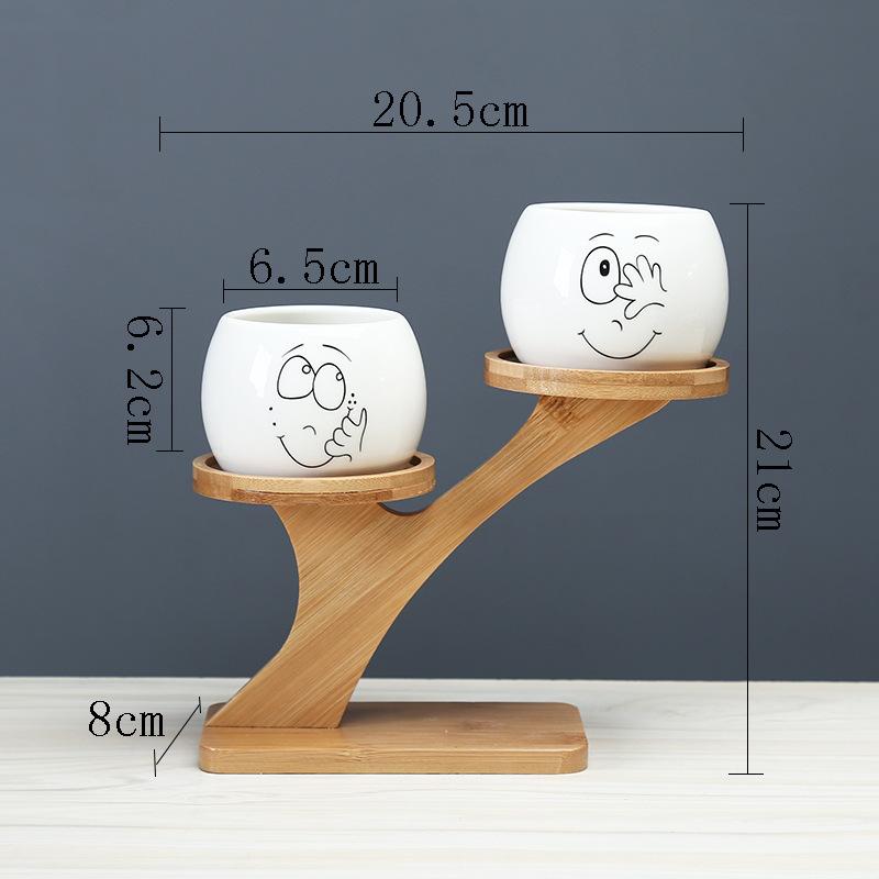 Gardening Cute Cartoon Ceramic Flower Pot Simple Creative Personality Nordic Balcony Desktop Succulent Flower