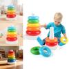 Rainbow Spinning Stacking Rings Toy For Baby Brain Development And Visual Skills