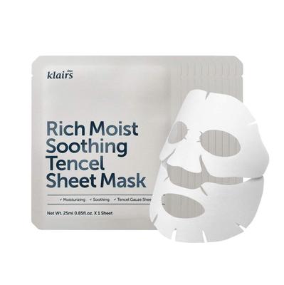 Bohatá vlhká zklidňující maska ​​Tencel Sheet Sheet Mask 10PCS