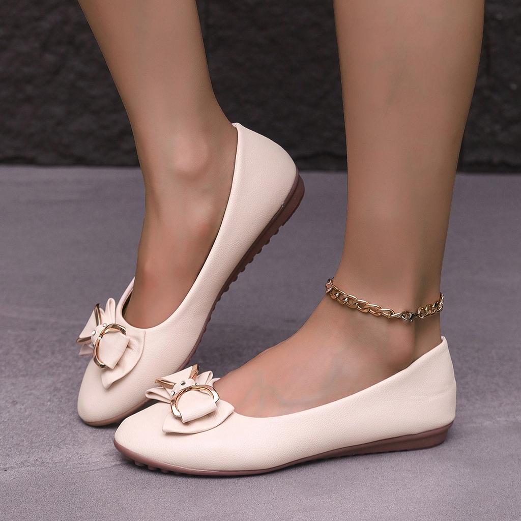 Spring New Korean Version Flat-bottomed Versatile Comfortable Non-slip Work Shoes Maternity Soft-soled Casual Summer Doudou Shoes Women's Shoes