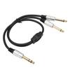 6.35mm to Dual 6.35mm Y Splitter Cable Professional Male to Male 1 4 Inch Stereo Cable for Amplifier Microphone Speaker
