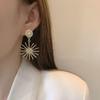 Lady Star Simulated Pearl Long Dangle Earrings for Women Shiny Rhinestone Vintage Drop Earring Fashion