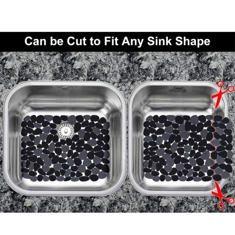 2pcs Sink Protector Mat Prevent Slip Easy Cleansing PVC Sink Mat For Kitchen Beauty Salon