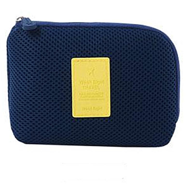 

Портативная дорожная сумка для хранения цифрового USB-кабеля, чехол для косметички S темно-синий