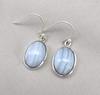 Blue Lace Agate 925 Sterling Silver Earrings: Boho Healing Crystal Jewelry