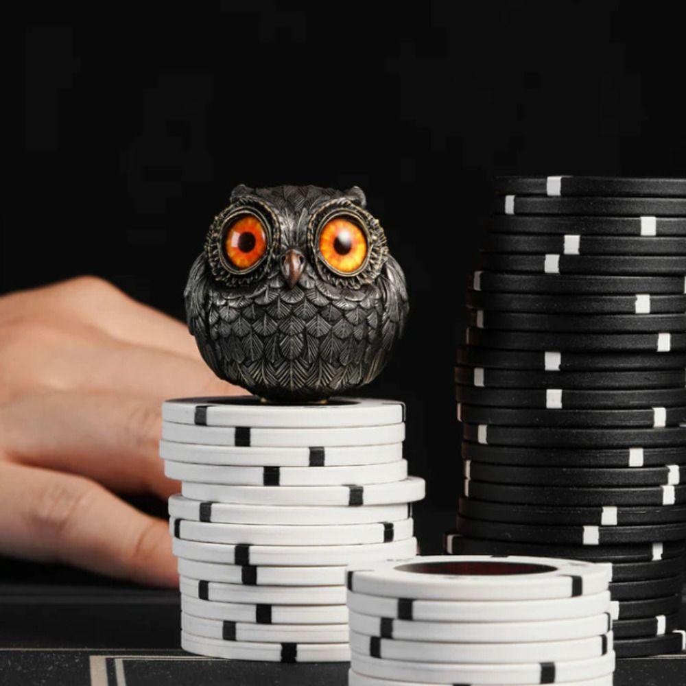 Wise Watcher Owl Mini Statue Lucky Owl Owl Ornament Model Toy Owl Figurine Beads Gift