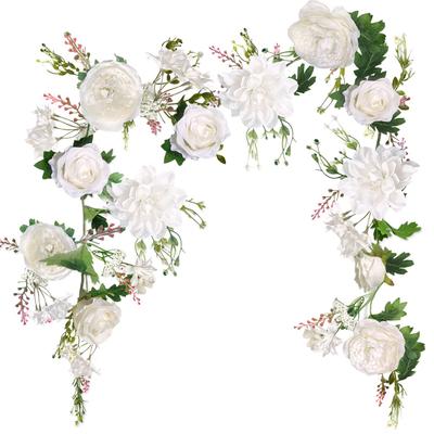 Garland Flowers Wall Hanging Wisteria OrgMemory Artificial Rose Flowers Fake Wisteria Wedding Ceremony 180cm 1 Piece Home Office Home Table Wedding
