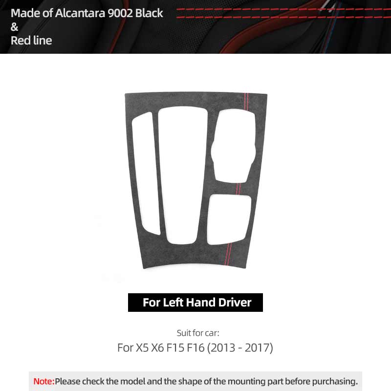 For BMW X5 F15 X6 F16 Made of Alcantara Car Interior Gear Shift Knob Panel Trim Frame Performance Stickers Tuning Accessories