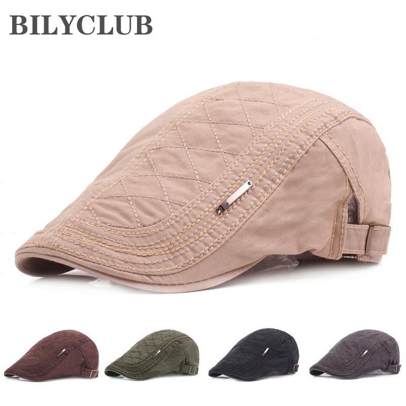 New Cotton Beret Hats for Men Summer Flat Cap Male Vintage Casquette Caps Fall Berets Women Men's Hat for Auntumn Winter