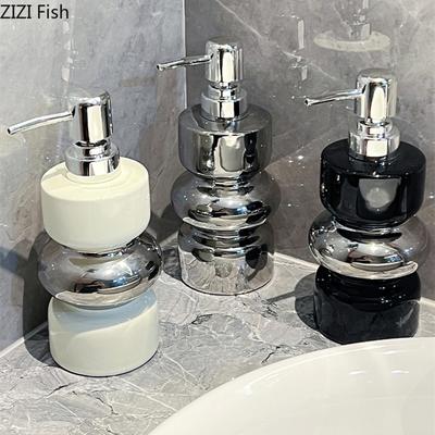 Luxury Ceramic Soap Dispenser Bath Gel Filled with Lotion Bottle Hotel Toilet Hand Lotion Bottle Home Bathroom Accessories