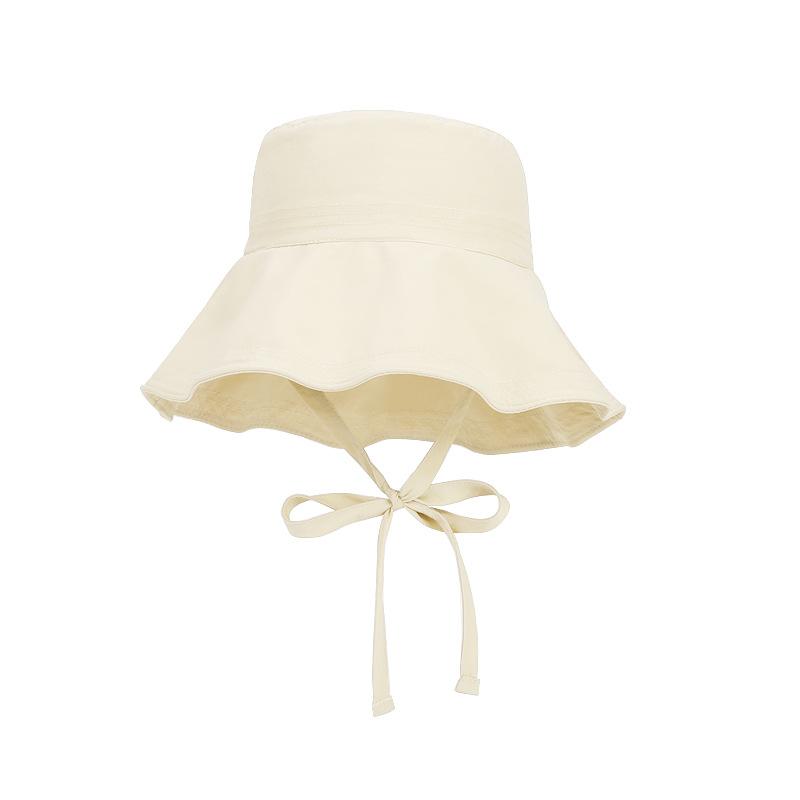 Wind Lace-up Bucket Hat Summer Outdoor Travel Visor Children Big Brim Versatile Fashion Sunscreen Hat