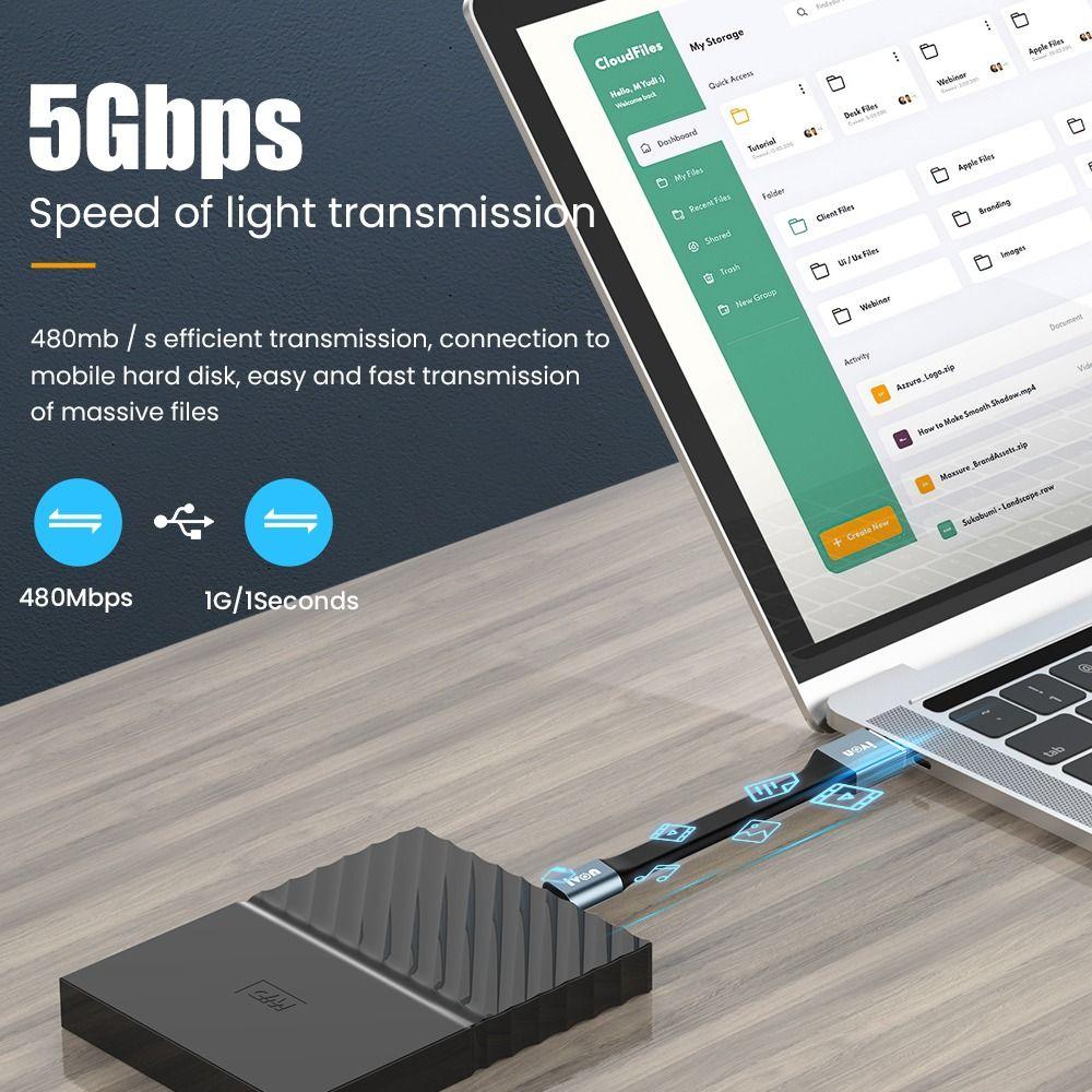 Flexible Charger Cord Ultra Short Fast Charging Cable Micro Type-C To USB A 3.1A Max USB Data Cable