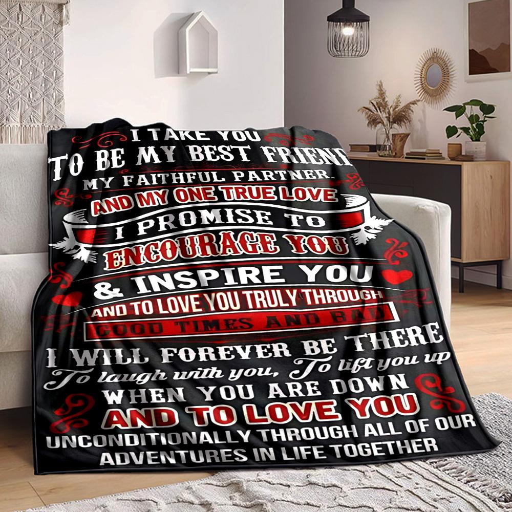 

1pc Friendship Quote Blanket - Perfect Gift for Birthdays, Christmas & Halloween- Soft, Warm & Versatile yy250909143 75x90cm