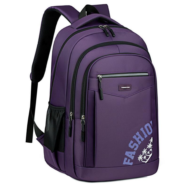 Letter Print Fashion Oxford Backpack Breathable Laptop Compartment Bag Students