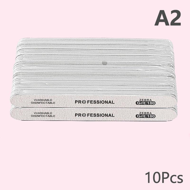 Washable Nail File Gray Straight Replaceable Double Sided Professional Sandpaper Sanding Polishing Tools