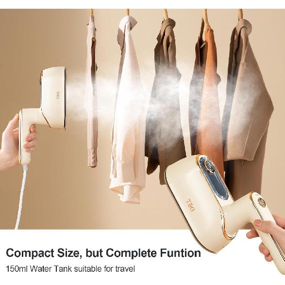 Travel Steamer for Clothes Portable Rotary Garment Iron 1200W Small Travel Steam Iron for Home, Dorm, College, 150ml Water Tank, Foldable Wrinkle