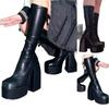 2025 New Large Size Square Toe Long Boots Women Thick Heel over Knee Slim Boot High Tube Knight Boot Women Winter Rubber Sole