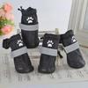 4pcs/set Reflective Puppy Booties Waterproof Pet Rain Shoes Pet Dog Shoes  Small Medium Dog