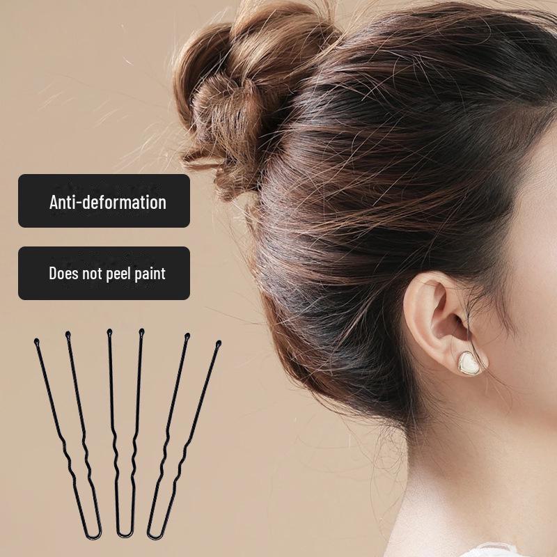 Black U-Shaped Bold Hair Clip – Large Fixing Tool & Side Clip