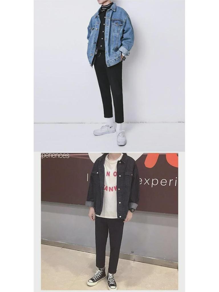 Men's Trendy Denim Jacket: Spring & Autumn Hong Kong Street Style, Loose Fit, Handsome Student Workwear
