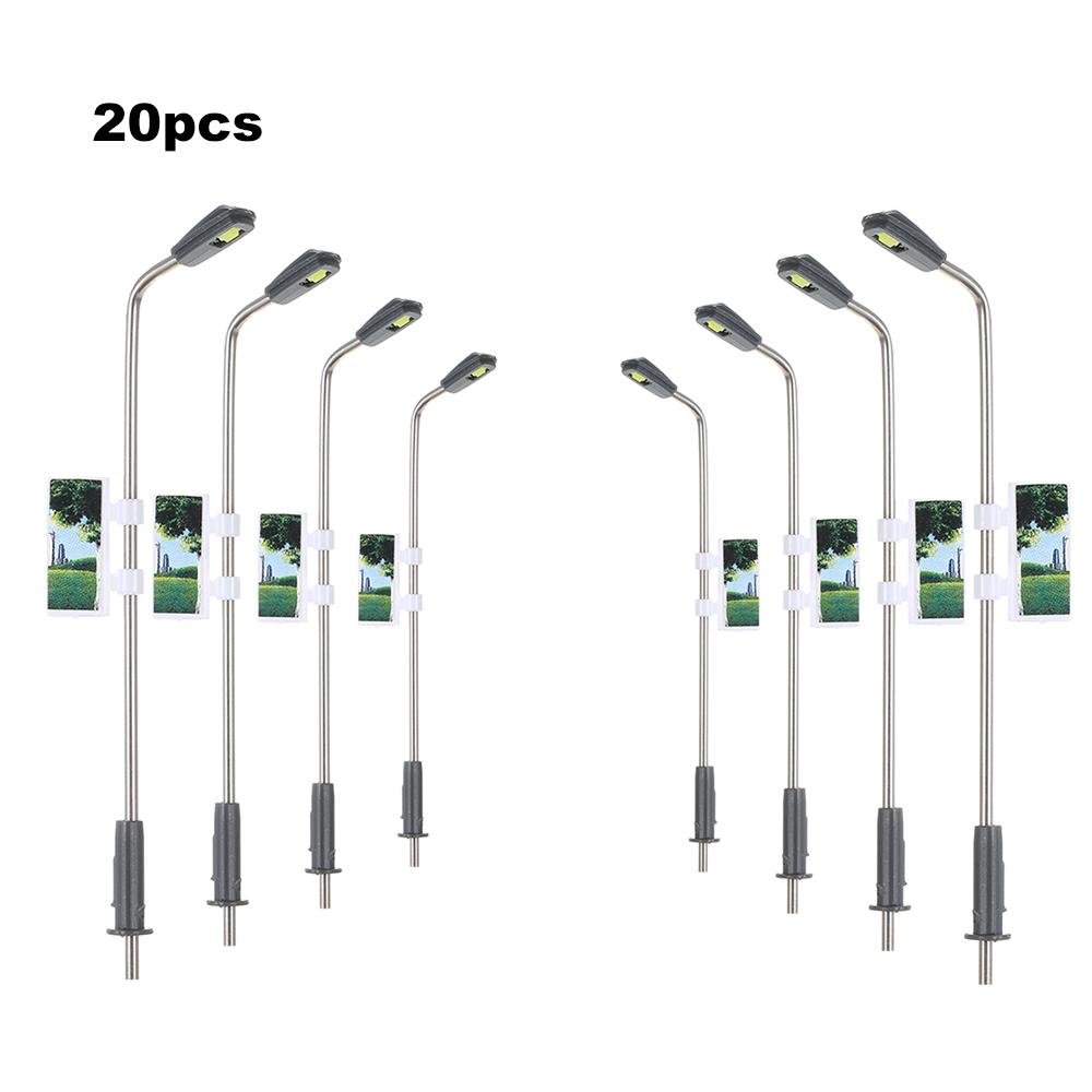 WANGCL 8PCS Modello Ferroviario Treno Lampioni Lampione LED Lampade In Metallo A - Foto 4