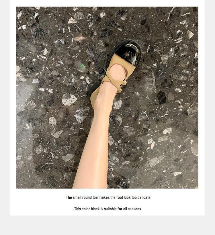 Summer French Retro Platform Chunky Heel Mary Jane Loafers for Women