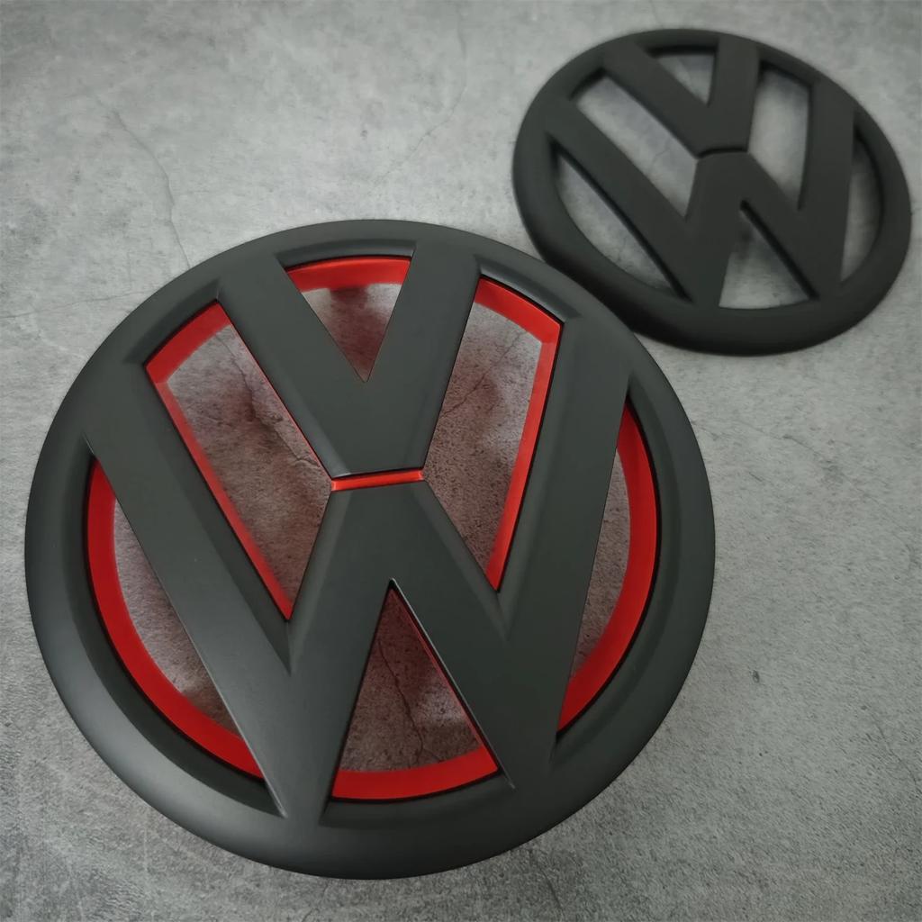 2025 Hot Volkswagen Golf MK6 2009-2012 Front Grill Emblem 135mm & Rear Trunk Badge 110mm 2PCS Replacement Car Logo Car Accessor