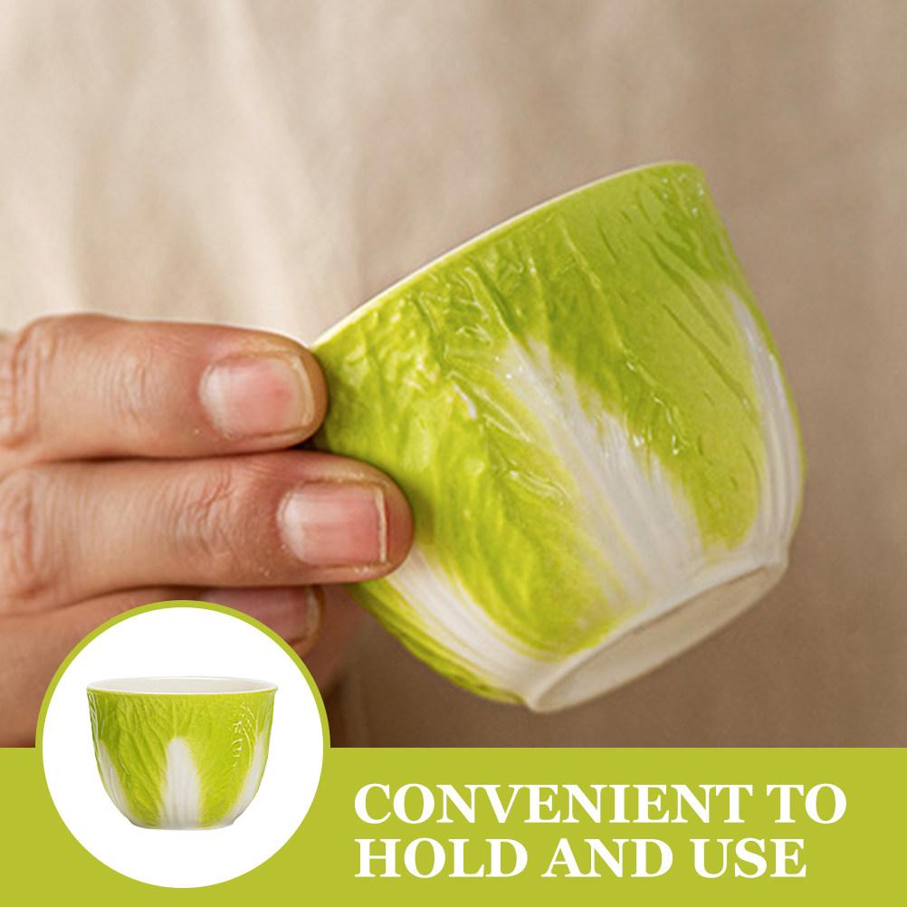 Chinese Style Ceramic Tea Cup Simulated Cabbage Porcelain 70Ml Tea Room Water Cup Realistic Pattern Elegant Design other
