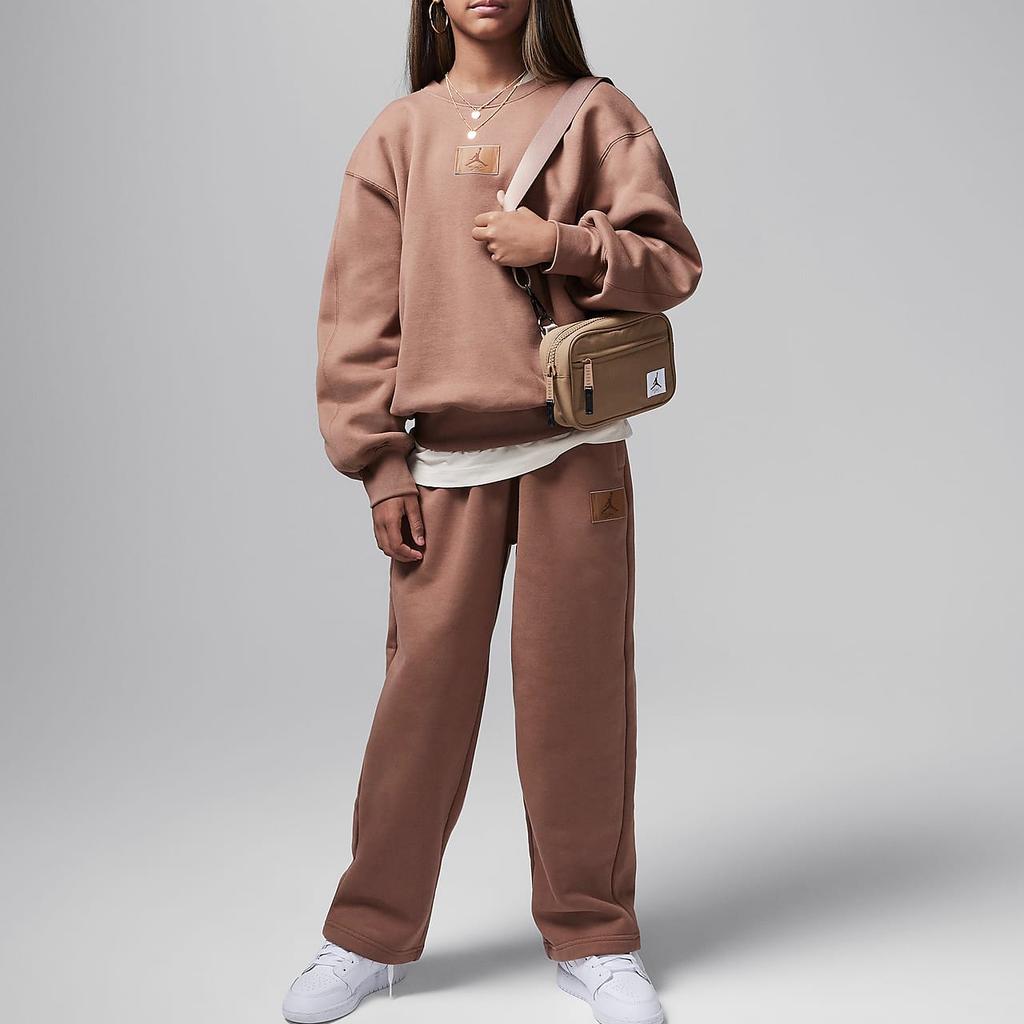 Jordan Crew Neck Pullover Solid Color Sweatshirt Kids Sweatshirt Brown HQ8252-258