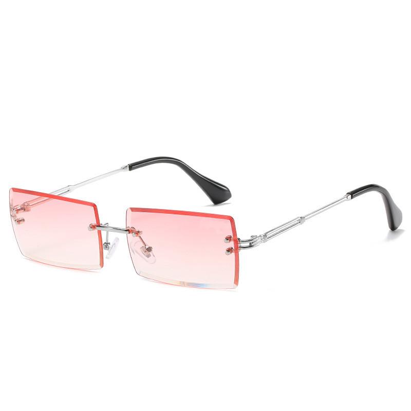 2020 Trendy Rimless UV400 Square Sunglasses Rectangle Sun Glasses Shades Fashion Sunglasses